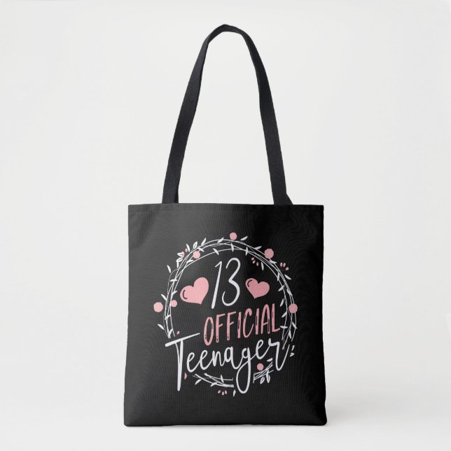 13th Birthday Official Teenager 13 Years Old Girl Tote Bag (Front)