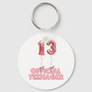13th Birthday Official Teenager Foil Balloons  Key Ring