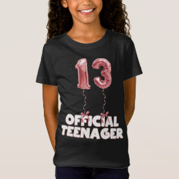 13th Birthday Official Teenager Foil Balloons T-Shirt