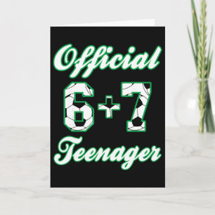 13th Birthday Official Teenager Funny Soccer 6+7 M Card
