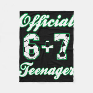 13th Birthday Official Teenager Funny Soccer 6+7 M Fleece Blanket