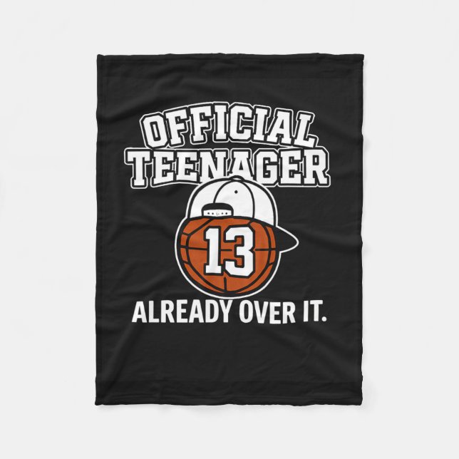 13th Birthday Official Teenager Funny Teen Sketll  Fleece Blanket (Front)
