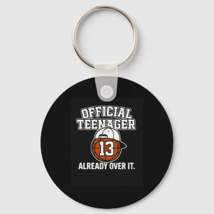 13th Birthday Official Teenager Funny Teen Sketll  Key Ring