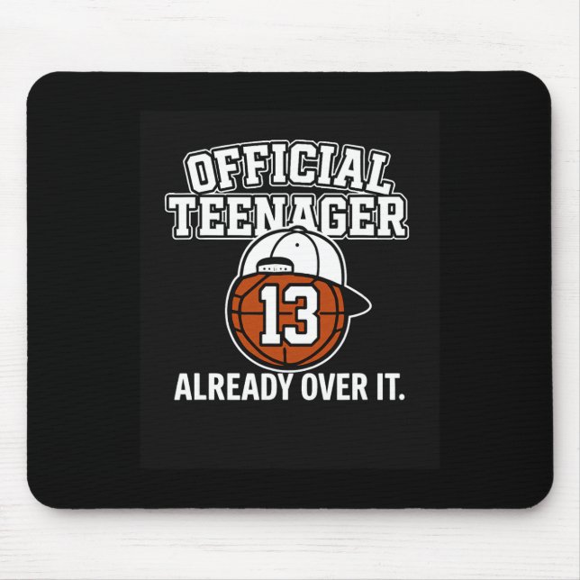 13th Birthday Official Teenager Funny Teen Sketll  Mouse Mat (Front)