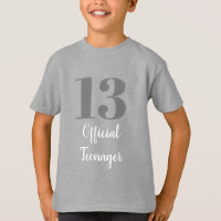 13th Birthday Official Teenager Grey White Custom