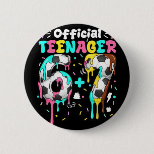 13th Birthday Official Teenager Six Seven 6+7 Boys 6 Cm Round Badge