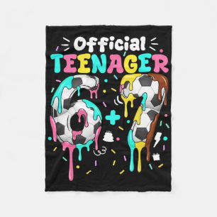 13th Birthday Official Teenager Six Seven 6+7 Boys Fleece Blanket