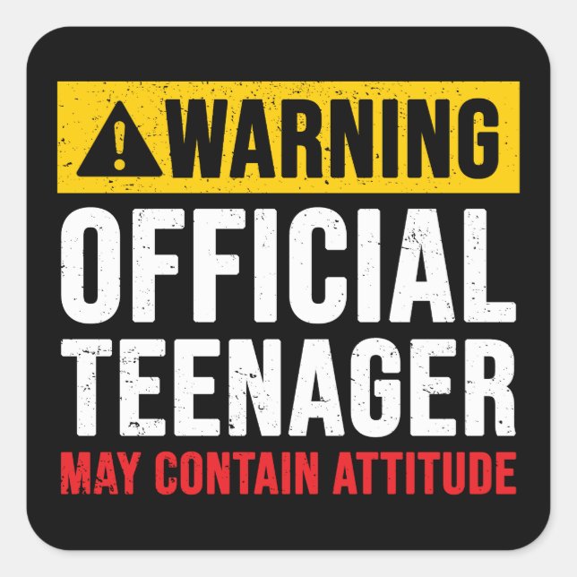 13th Birthday Official Teenager Square Sticker (Front)