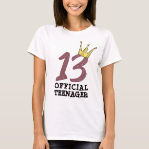 13th Birthday Official Teenager Teen Girl Crown T-Shirt