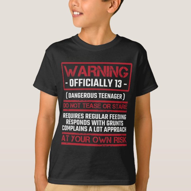 13th Birthday Officially Teenager 13 Year Old Kid T-Shirt (Front)