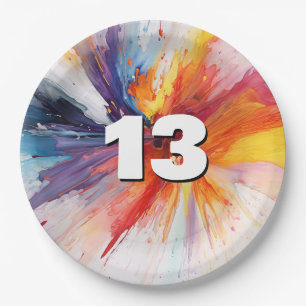 13th Birthday Paint Blast  Paper Plate