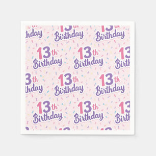 13th Birthday Paper Napkins, 13th Birthday Party Napkin
