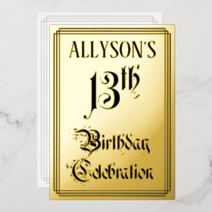 13th Birthday Party — Elegant Script + Custom Name