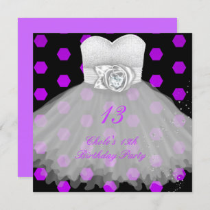 13th Birthday Party Girls Invitation