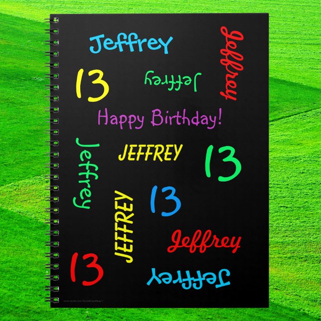 13th Birthday Party Guest Book, Repeat Names Black Notebook (Creator Uploaded)