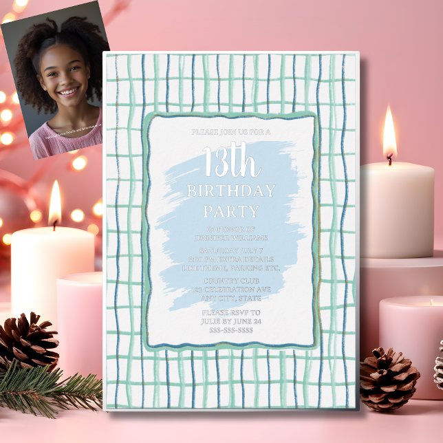 13th Birthday Party Hand Drawn Foil Invitation     (Creator Uploaded)