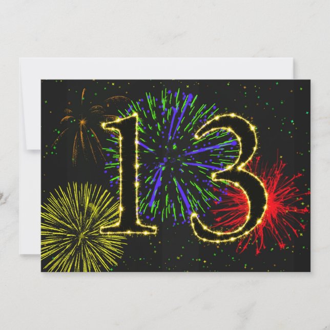 13th birthday party invitate invitation (Front)