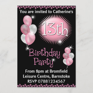 13th Birthday Party Invitation