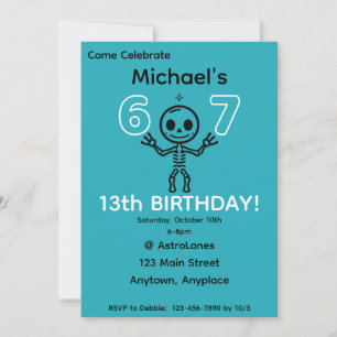 13th Birthday Party Invitation 6 7