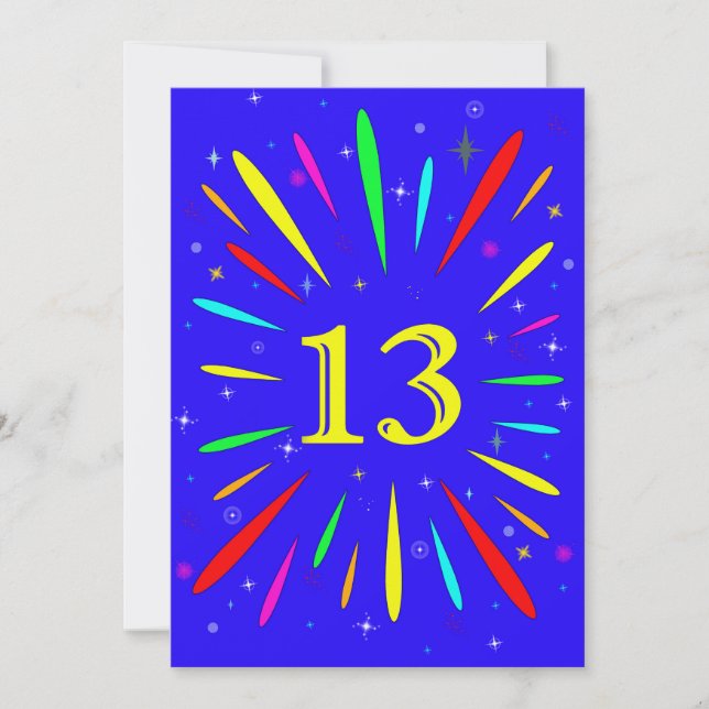 13th Birthday Party Invitation Explosion  (Front)