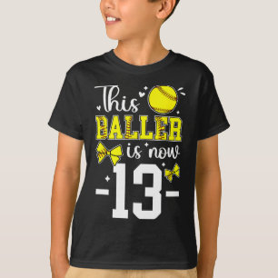 13th Birthday Party Softll Girl Thirteen Year Old T-Shirt