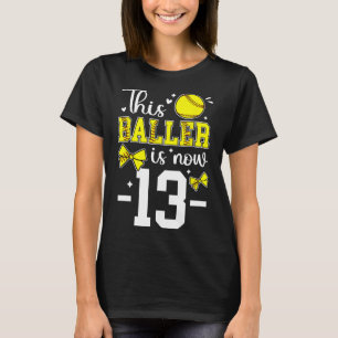 13th Birthday Party Softll Girl Thirteen Year Old  T-Shirt