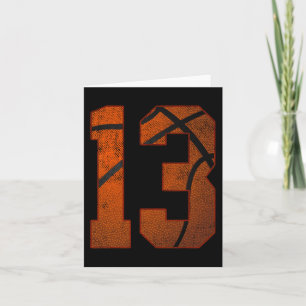 13th Birthday Party Thirteen 13 Year Old Basketbal Card