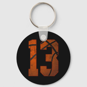 13th Birthday Party Thirteen 13 Year Old Basketbal Key Ring