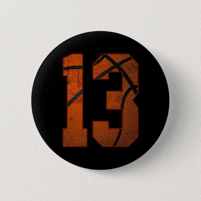 13th Birthday Party Thirteen 13 Year Old Bysketbyl 6 Cm Round Badge (Front)