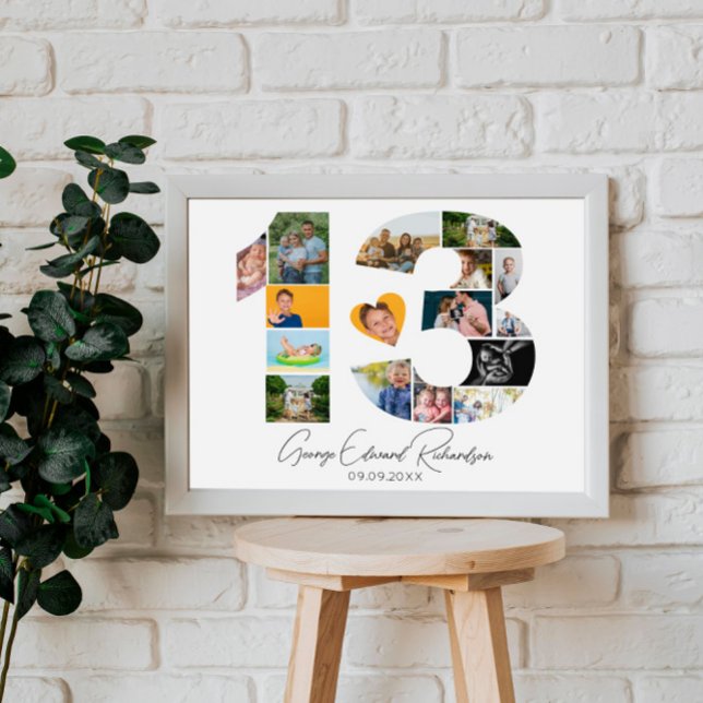13th Birthday Photo Collage Poster Keepsake (Creator Uploaded)