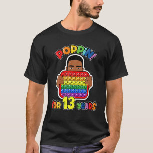 13Th Birthday Pop It Fidget Boy African American T-Shirt