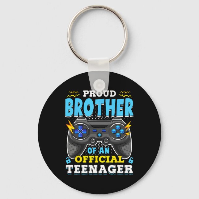 13th Birthday Proud Brother Official Teenager Vide Key Ring (Front)