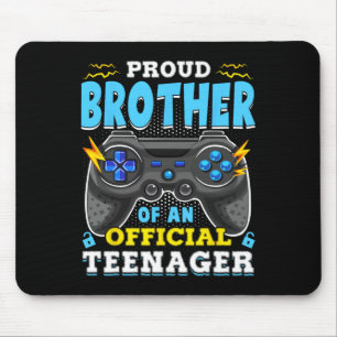 13th Birthday Proud Brother Official Teenager Vide Mouse Mat