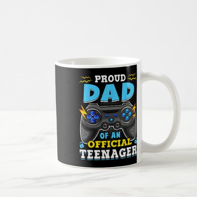 13th Birthday Proud Dad Official Teenager Video Ga Coffee Mug (Right)