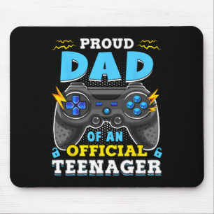13th Birthday Proud Dad Official Teenager Video Ga Mouse Mat