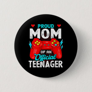 13th Birthday Proud Mom Official Teenager Video Ga 6 Cm Round Badge