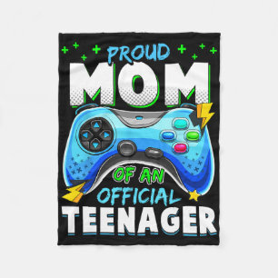13th Birthday Proud Mom Official Teenager Video Ga Fleece Blanket