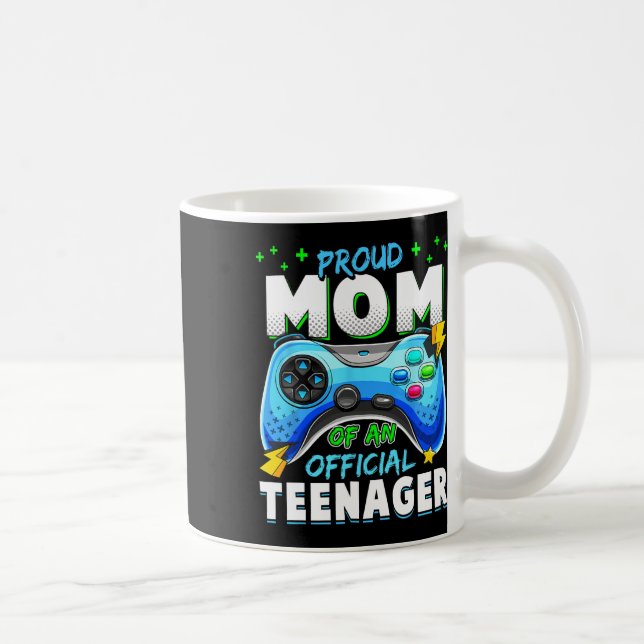 13th Birthday Proud Mum Official Teenager Video Ga Coffee Mug (Right)