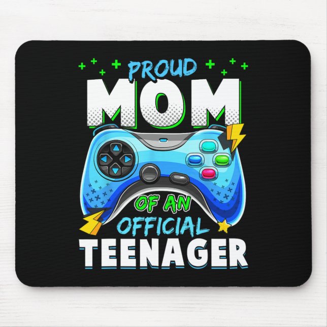 13th Birthday Proud Mum Official Teenager Video Ga Mouse Mat (Front)