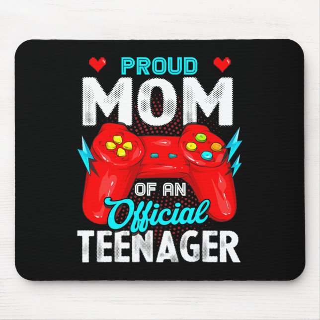 13th Birthday Proud Mum Official Teenager Video Ga Mouse Mat (Front)