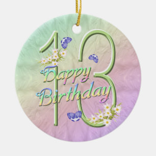 13th Birthday Rainbow Keepsake Ornament