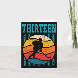 13th Birthday Retro Ice Hockey 13 Years Old Boy Card