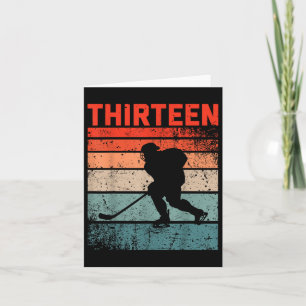 13th Birthday Retro Ice Hockey 13 Years Old Boy Gi Card