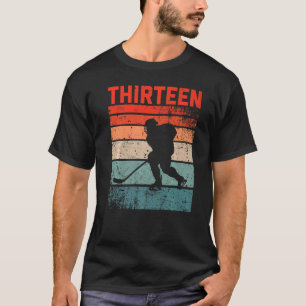 13th Birthday Retro Ice Hockey 13 Years Old Boy Gi T-Shirt