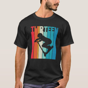 13Th Birthday Retro Scooter Driver Lover Boys Kids T-Shirt