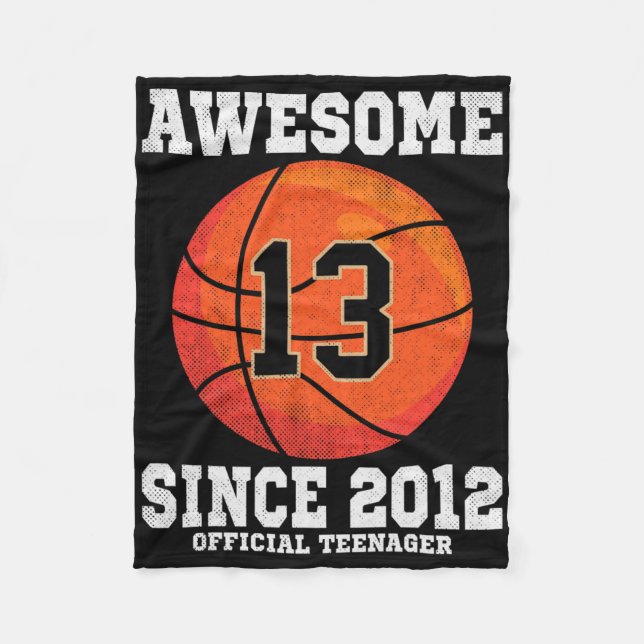 13th Birthday Sketll Fan 13 Years Old Official Tee Fleece Blanket (Front)