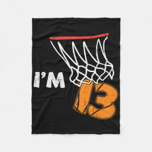 13th Birthday Sketll Im 13 Thirteen Year Old Bday Fleece Blanket