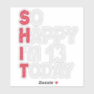 13th Birthday So Happy I'm 13 Today Gift Funny