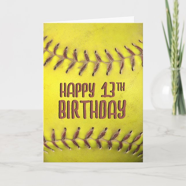 13th Birthday Softball Card (Front)