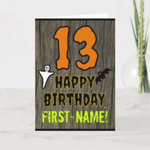13th Birthday: Spooky Halloween Theme, Custom Name Card